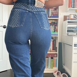 High-Waisted Blue Jeans